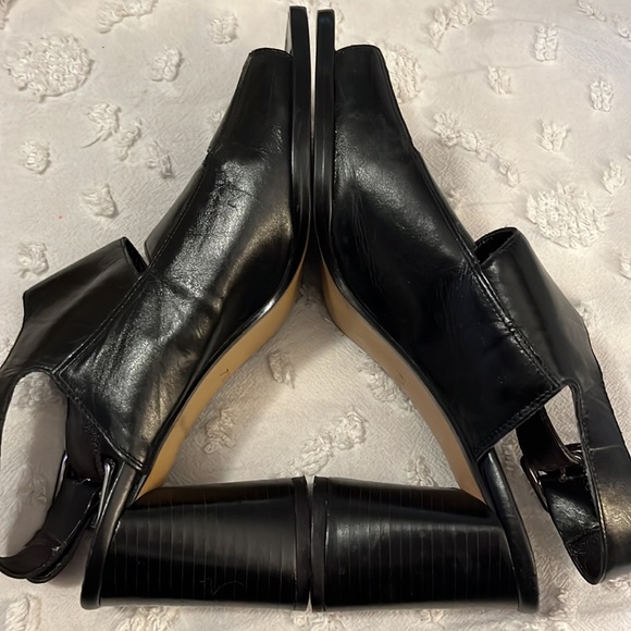 Enzo Angiolini Black Leather Block Heel Open Toe Buckle Closure Sandal 7.5 - Picture 8 of 9